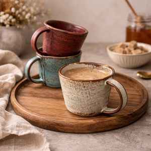 Taza de café hecha a mano con estampado, estilo japonés, sin asa, de cerámica, de Universal Overseas - Product Image 2