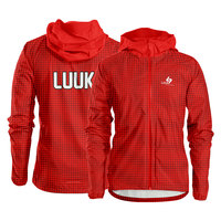 Veste coupe-vent à capuche personnalisée avec impression intégrale par sublimation pour hommes, séchage rapide, respirante, vêtements de sport d'extérieur, usine OEM