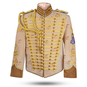 Nouvelle veste homme marron clair de type hussard impérial, costume britannique Napoléon, manteau doré métallisé, veste de parade vintage sur mesure (uniquement) - Product Image 2