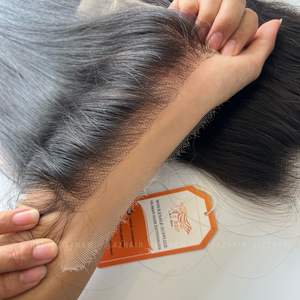 HD pour la fermeture frontale en dentelle couleur personnalisée 100% cheveux humains vierges style de cheveux raides prix de gros vendeur d'extensions de cheveux - Product Image 1