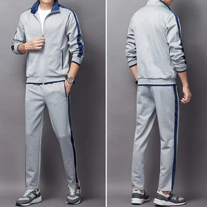 Men's New Fashion Breathable Full-Sleeve <b>Track</b> <b>Suits</b> Set High Quality Athletic Clothes Solid Two Piece <b>Suit</b> by Manufacturer - Product Image 5