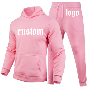 Ensemble de survêtement pour homme en molleton, personnalisé avec logo imprimé, collection automne-hiver, vente en gros d'usine OEM, ensemble de sport décontracté deux pièces pour le jogging - Product Image 4