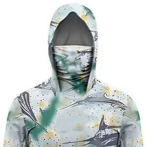 Sweat à capuche de pêche pour homme, imprimé intégral, manches longues, protection solaire UPF 50 anti-UV, pull-over pour activités de plein air - Product Image 2