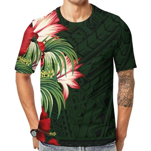 T-shirts Homme Grande Taille Personnalisés Col Rond en Polyester Respirant Écologique à 100% avec Motif Polynésien – Vente en Gros - Product Image 3