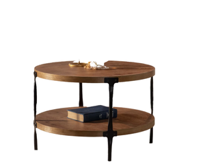 Tables basses en bois massif écologiques, nouveau design, structure en métal noir, ensemble de meubles de salon modernes et luxueux - Product Image 2