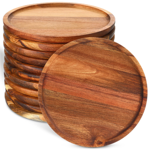 Plato de Madera de Acacia de Lujo para Decoración de Mesa, Pulido con Números Romanos Grabados - Product Image 6