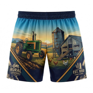 Shorts de football personnalisés pour la ferme, sublimés, légers, en tissu durable, taille élastique, coupe confortable pour les vêtements de sport actifs - Product Image 1