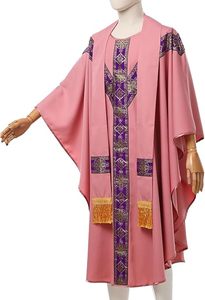Wholesale Priest Church Clergy <b>Robe</b> Custom Embroidered Liturgical Vestment Premium Religious Floor Length Pink Color Vestments - Product Image 4