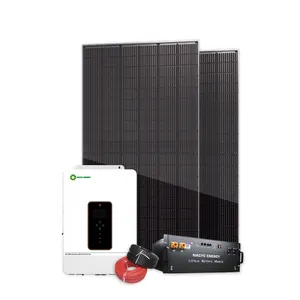 ドイツ倉庫スマート再生可能10kwハイブリッド太陽光発電インバーターケーブル構造5kw10kwソーラーパネルパッケージシステム