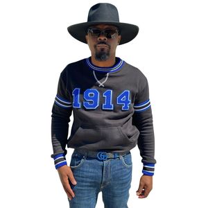 Sudadera de Fraternidad Griega Phi Beta Sigma Negra 1914 para Hombre, Cuello Redondo, Tejido Premium, Ajuste Cómodo, Ropa Casual - Product Image 1