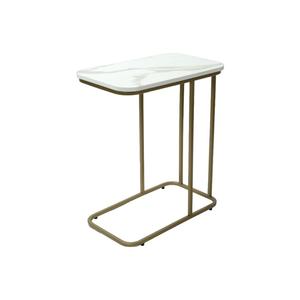 Table d'appoint antique en métal et marbre, protégée contre la corrosion, pour salon, usage hôtelier, table basse - Product Image 4