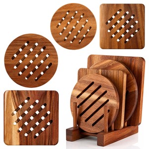 ที่รองหม้อไม้สักทำมือขายส่ง |   แผ่นรองหม้อครัวแบบดั้งเดิมจากอินเดีย - Product Image 6