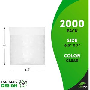 Flip Fold Top Sandwich sacchetti monouso 0.5 Mil polietilene trasparente imballaggio 6.5X7 pollici confezione 2000 per la conservazione degli alimenti - Product Image 2