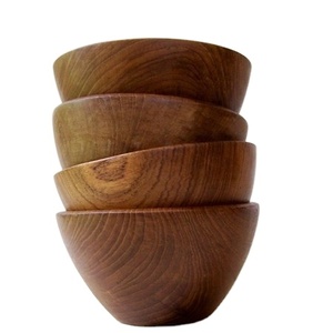 Madera de Acacia natural de buena calidad a granel al por mayor Frutero de madera redondo asequible para servir comida - Product Image 1