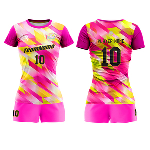 Volleyball Uniform Women Purple Red Sublimation Short Sleeve Jersey Shorts Set Wholesale Custom - Product Image 5