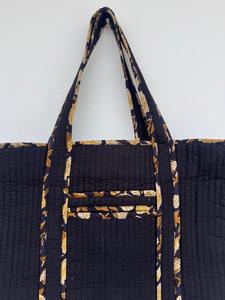 Bohemian Cotton <b>Tote</b> Bag with Floral Pattern Ruffle Trim Long Handles <b>Zip</b> Open Top for Shopping Travel Beach All Seasons - Product Image 3