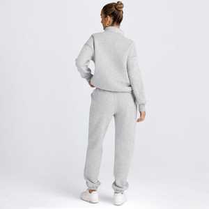 <b>Women's</b> Winter Streetwear Solid Eco-Friendly Breathable Oversized Sweatsuits Cozy Lounge Sets <b>Quarter</b> <b>Zip</b> Pullover Baggy - Product Image 5