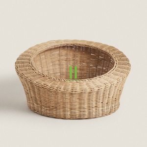High Quality Customized OEM Indoor Cat <b>Bed</b> Handmade Rattan Cotton Pet Cage Animal Pattern Snap Button Belt Direct Wholesale HNH - Product Image 5