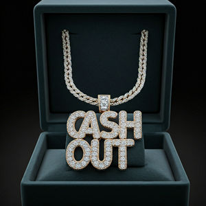 Colgante de polvo de estrella 925 plata esterlina moissanita diamante letra colgante Unisex estilo Hip Hop para bodas y fiestas hinduismo - Product Image 3