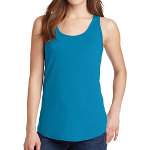 Women's Teal Knitted Scoop Neck Tank <b>Top</b> Casual Solid Color Regular Length - Product Image 1