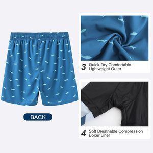 Men's <b>Board</b> Shorts Heat-<b>Transfer</b> Printed Palm Print Quick-Dry Canvas Fabric Drawstring Closure Lightweight Training Fitness - Product Image 5