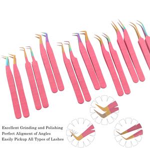 Ensemble de pinces de précision de style russe en acier inoxydable allemand, antistatiques, durables, gamme complète pour plusieurs techniques d'extension de cils – En stock - Product Image 5