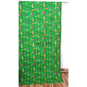 Hand-Stitched Reversible Kantha <b>Throw</b> High Quality Comfortable Floral Block Printed 100% Cotton Eco-Friendly All-Season <b>Quilt</b> - Product Image 3