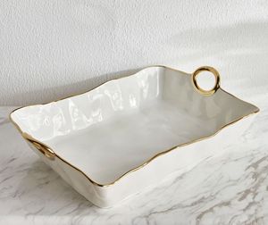 Bandeja de Servir Metálica Única con Acabado de Esmalte Colorido, Ideal para Té, Café, Desayuno, Bocadillos y Decoración de Cocina - Product Image 3