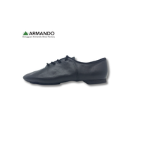 Chaussures de danse jazz en cuir à lacets Oxford unisexe avec doublure en daim pour spectacles et entraînements Noir Marron
