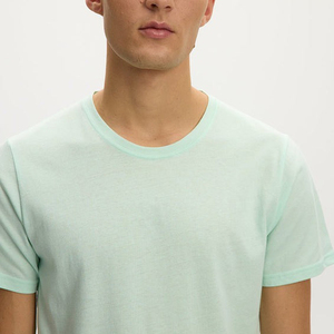 Camiseta de manga corta de algodón de punto grueso con efecto desgastado y lavado a la piedra, estilo urbano, corte regular, personalizada para hombre, verano 2026 - Product Image 5