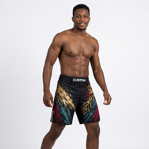 กางเกง MMA รุ่นล่าสุด ดีไซน์กระชับ ระบายอากาศได้ดี พิมพ์ลายแบบ Sublimation สำหรับออกกำลังกายและฝึกซ้อม  ชุดกีฬามวยปล้ำผสมสำหรับผู้ชาย - Product Image 6