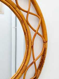 Vintage Style Rattan Wall <b>Mirror</b> Natural Bamboo Cane Decorative <b>Mirror</b> for Boho Home Interiors Decorative <b>Mirror</b> - Product Image 5