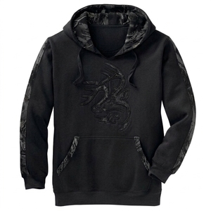 Sudadera con Capucha Naranja para Hombre, Diseño de Corazón y Camuflaje de Alce, Forro Polar, Estilo Casual de Invierno, Corte Holgado, con Bolsillos, 100% - Product Image 4
