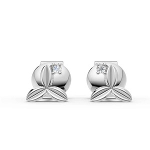 Pendientes Colgantes de Moissanita en Plata, Joyería Fina para Hombre, con Motivos Esculpidos de Trifolio - Product Image 1