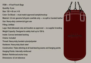 LEATHER 4FT <b>BAG</b> CUTSOMISED - Product Image 2