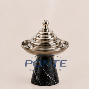 Modern Metal And Marble Incense Burner Minimalist Stainless Steel Bakhoor Holder For Oud & Frankincense Elegant Home Office Use - Product Image 3