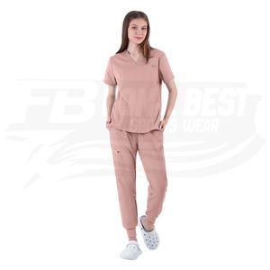 Ensemble de blouses médicales orange pour femmes, en coton et polyester tissé, uniforme d'hôpital, pantalon inclus, design personnalisé - Product Image 6