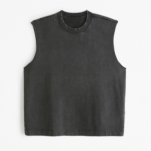 Custom <b>Men</b> Gym Muscle Clothing Sleeveless <b>Cropped</b> Tee Man Heavyweight Sleeveless T-shirt - Product Image 6