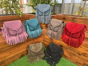 Sac à bandoulière vintage à franges en cuir suédé véritable de grande capacité pour femmes, sac à main de style tendance, nouvel arrivage Offre Spéciale - Product Image 4