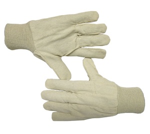 Gants de travail en toile naturelle respirante avec poignet et manchette tricotés, protection industrielle des mains de haute qualité - Product Image 2