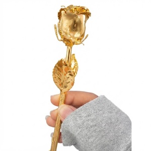 Rosa Preservada en Oro de 24K, Flor Real Bañada en Oro de 24K, Regalo de Flor Dorada Eterna de Lujo para el Día de San Valentín o Aniversario - Product Image 6