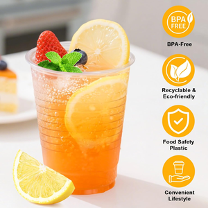 Gobelets jetables transparents en PET/PLA de 16 oz, lot de 50, anti-fuite, biodégradables, pour boissons froides et chaudes, soda, mariage, fête, sans BPA - Product Image 3