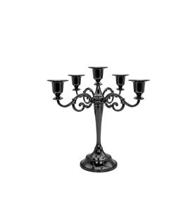 Candélabre classique en métal noir avec tasses à bougies pour les repas formels et l'affichage de décoration de cérémonie d'église - Product Image 1