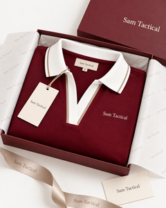 Polo à manches courtes pour femme Sam Tactical, couleur bordeaux, logo brodé, tissu respirant, prix de gros, conception personnalisée OEM - Product Image 5