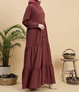 Abaya Tradicional Islámica Negra para Mujer, Estilo Saudí, de Poliéster Transpirable, Largo hasta el Tobillo, para Primavera, Venta al Por Mayor en Dubái - Product Image 3
