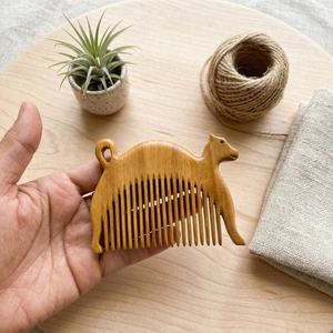 Custom Shape Long Teeth Wooden <b>Beard</b> hair <b>Care</b> Comb Comb <b>Beard</b> Styling Accessory for Men Women Barber Supplies - Product Image 6