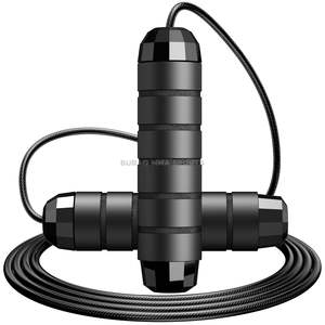 Corde à sauter en cuir avec poignée en bois, longueur réglable pour l'entraînement de boxe et les exercices de fitness - Product Image 1