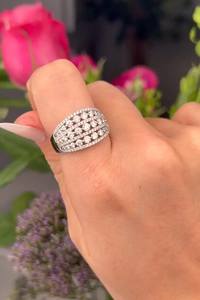 Anillo de banda ancha con diamante de corte redondo de moissanita para mujer, plata 925 original con baño de rodio, regalo de propuesta de matrimonio, joyería nupcial. - Product Image 6