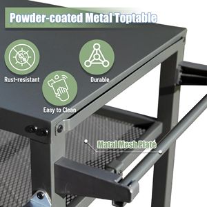 Carrello da Esterno a 3 Ripiani con Ruote per Griglia, Tavolo Blackstone, Fornello a Propano per Forno Pizza e Preparazione Cibo - Tavolo Blackstone a Propano - Product Image 3