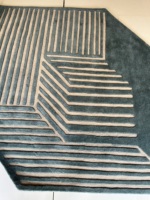 Tapis moderne en laine tuftée à la main, à poils longs et épais, avec support en toile de latex abstraite, design personnalisé, coloré, antidérapant, ensembles de tapis.